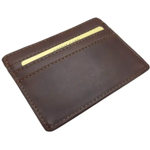 Dakota Genuine Leather Card Holder Brown Display